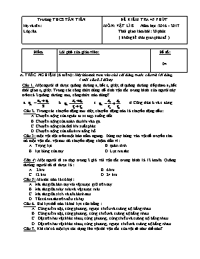 Đề kiểm tra một tiết Vật lí lớp 8 - Đề số 4 - Năm học 2016-2017 - Trường THCS Tân Tiến